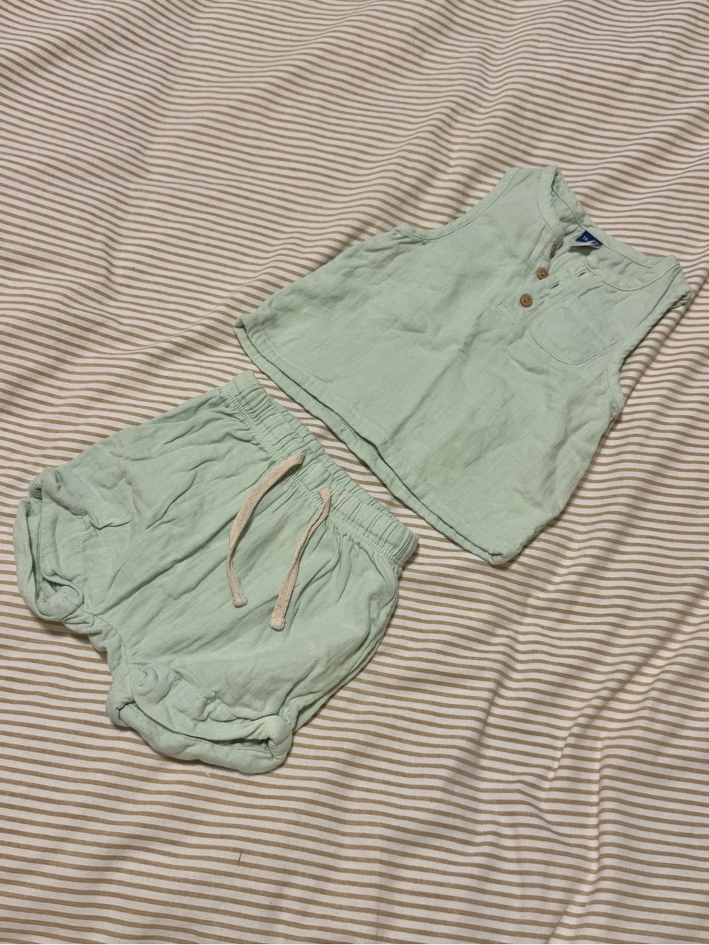 Old Navy | Kids Mint Green Tank Top & Shorts Set - Lightweight Summer Outfit